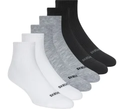 6 Pack Quarter Crew Socks